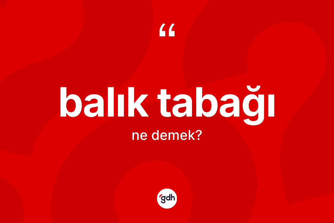 Balık tabağı kelimesinin anlamı nedir? Balık tabağı kelimesinin TDK anlamı nedir?