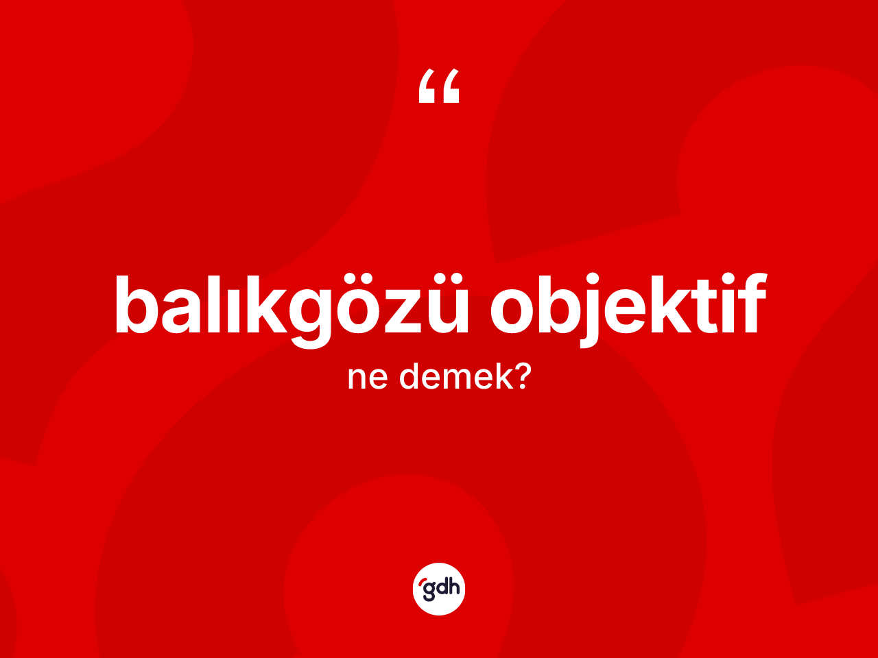 Balıkgözü objektif nedir? Balıkgözü objektif kelimesinin özellikleri nelerdir?