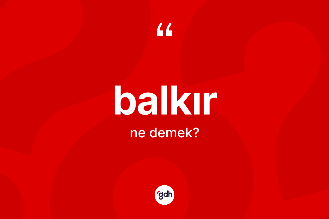 Balkır kelimesi nedir? Balkırın TDK'ya göre anlamı nedir?