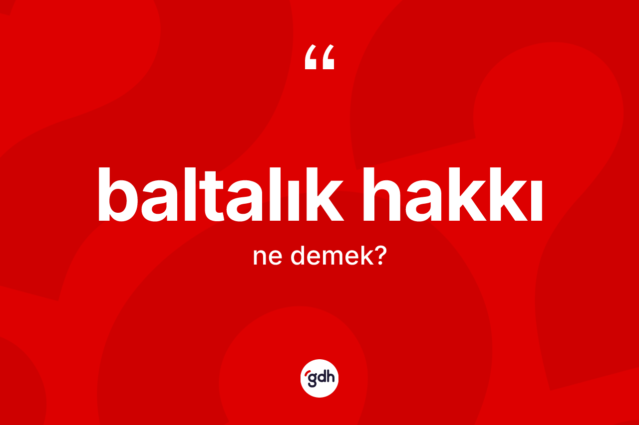 Baltalık hakkı ne demek? Baltalık hakkının TDK'ya göre anlamı nedir?