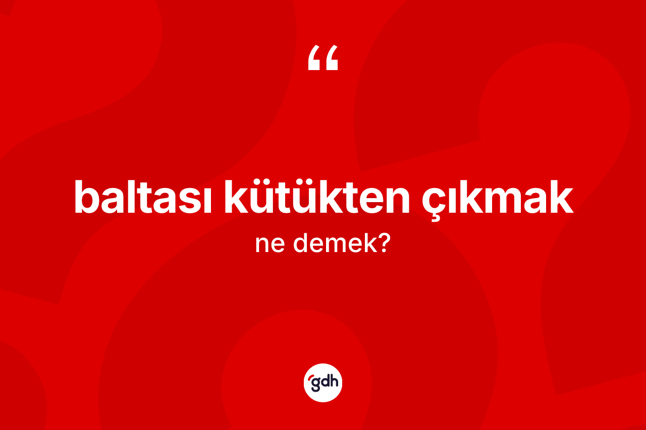 Baltası kütükten çıkmak ifadesinin kısaca anlamı nedir? Baltası kütükten çıkmak ifadesi nasıl kullanılır?