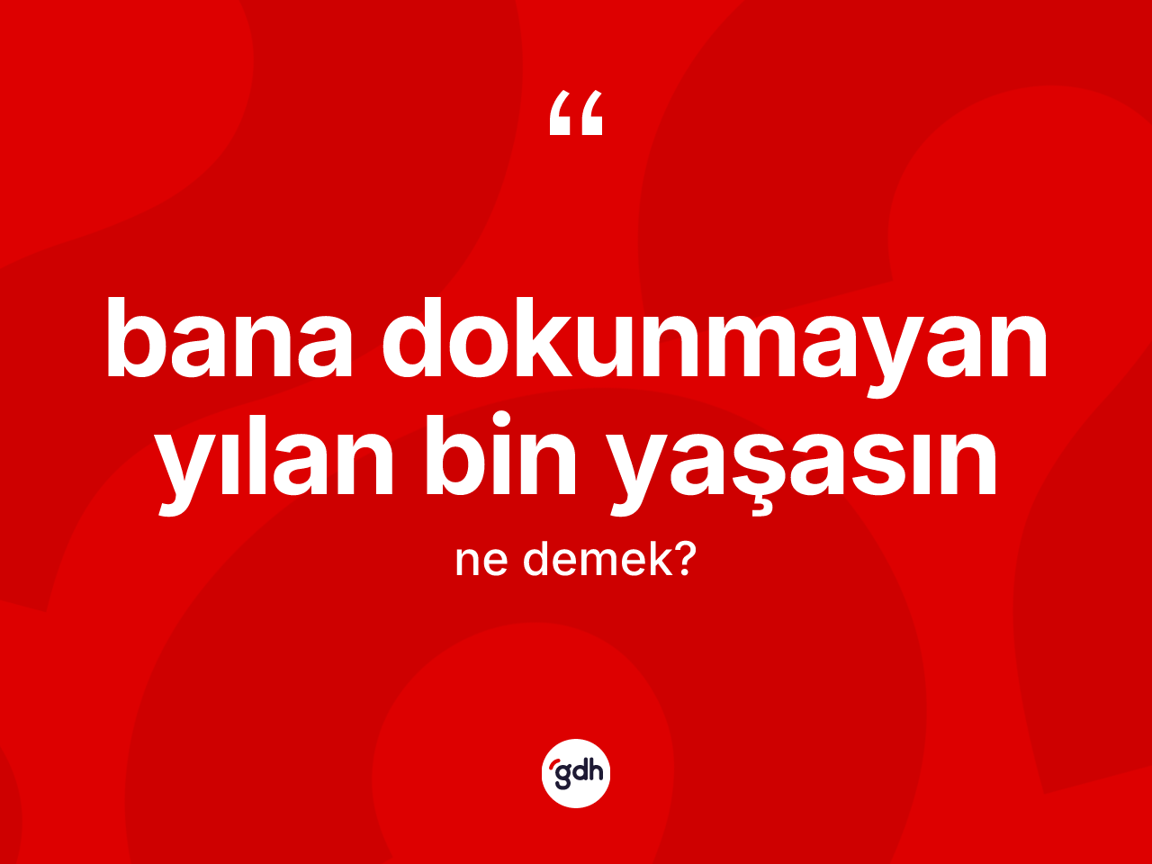 Bana dokunmayan yılan bin yaşasın ne demektir? Bana dokunmayan yılan bin yaşasın ifadesi nerede kullanılır?