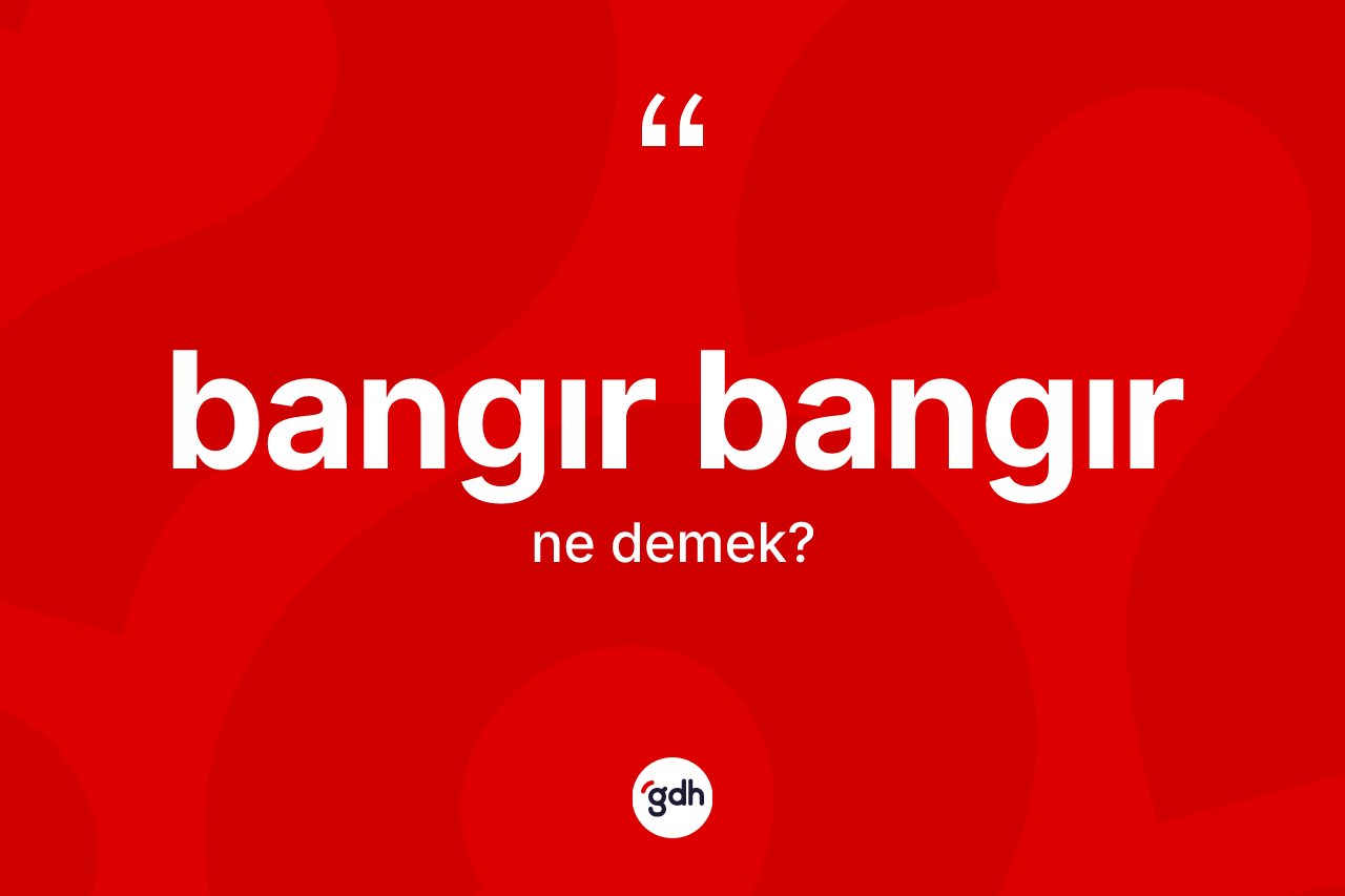 Bangır bangır kelimesi ne anlama gelir? Bangır bangırın TDK'ya göre anlamı nedir?