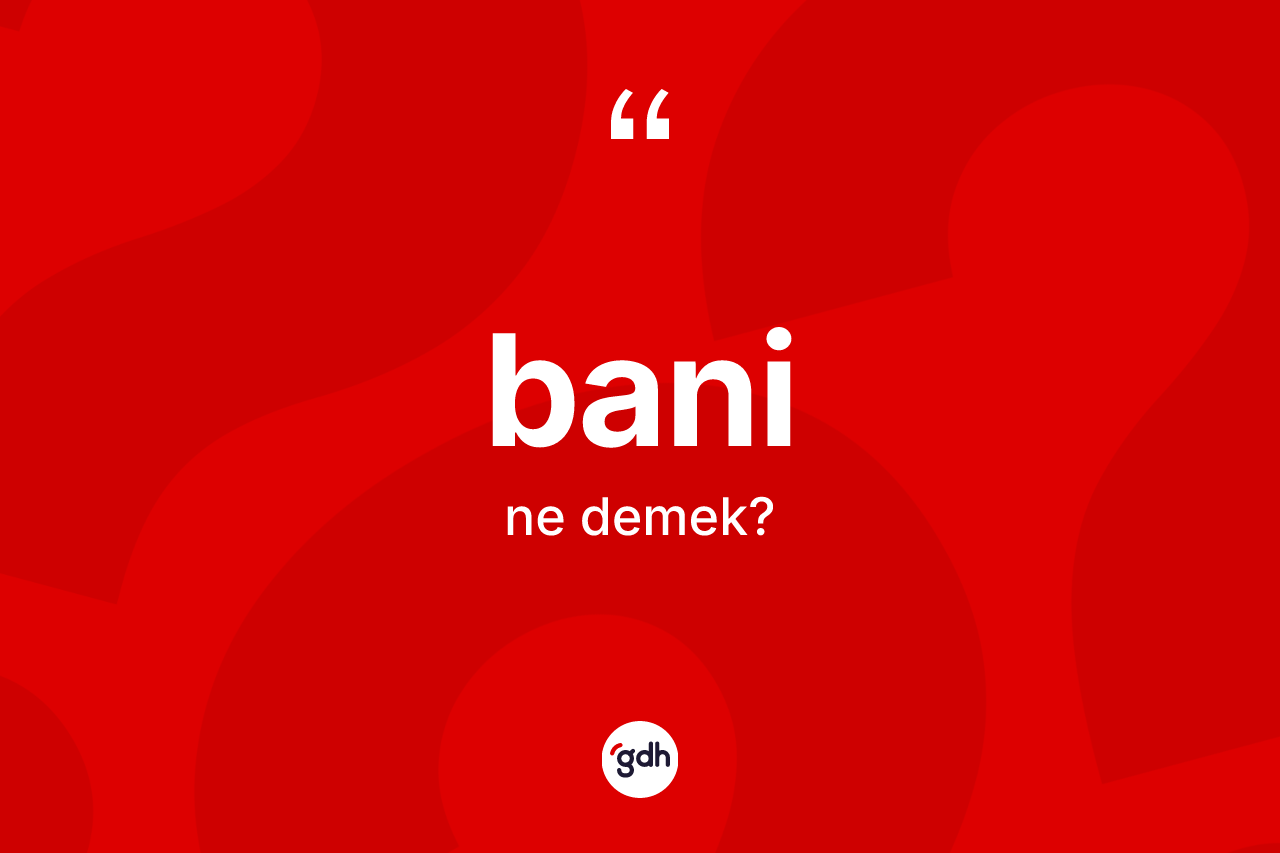 Bani kelimesinin sözlükteki tanımı nedir? Baninin halk arasındaki kullanımı nasıldır?