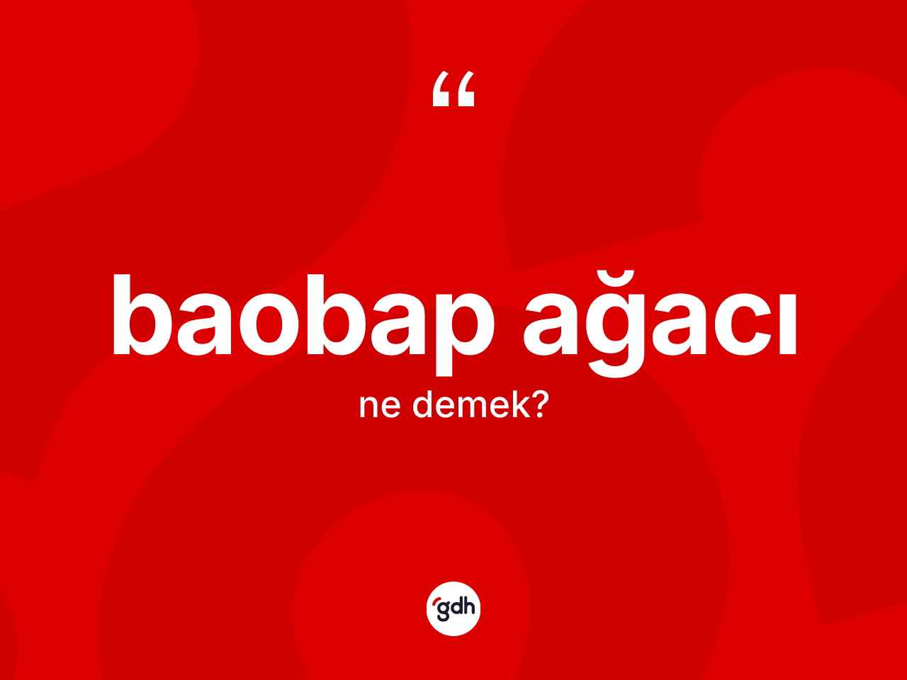 Baobap ağacı kelimesi ne demek? Baobap ağacı kelimesinin TDK anlamı nedir?