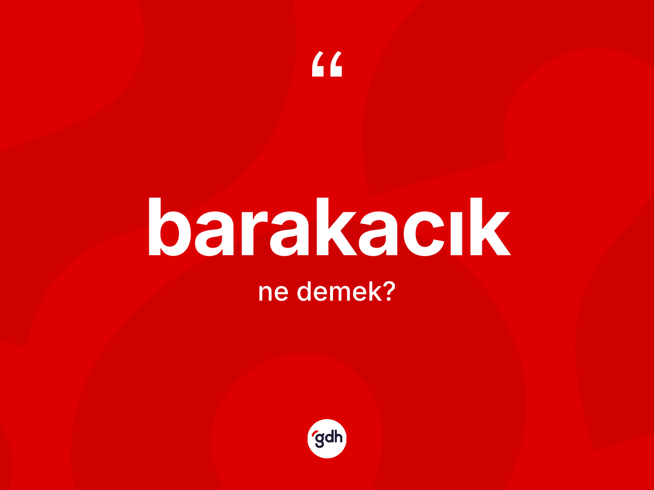 Barakacık nedir? Barakacık kelimesinin kaç farklı anlamı var?