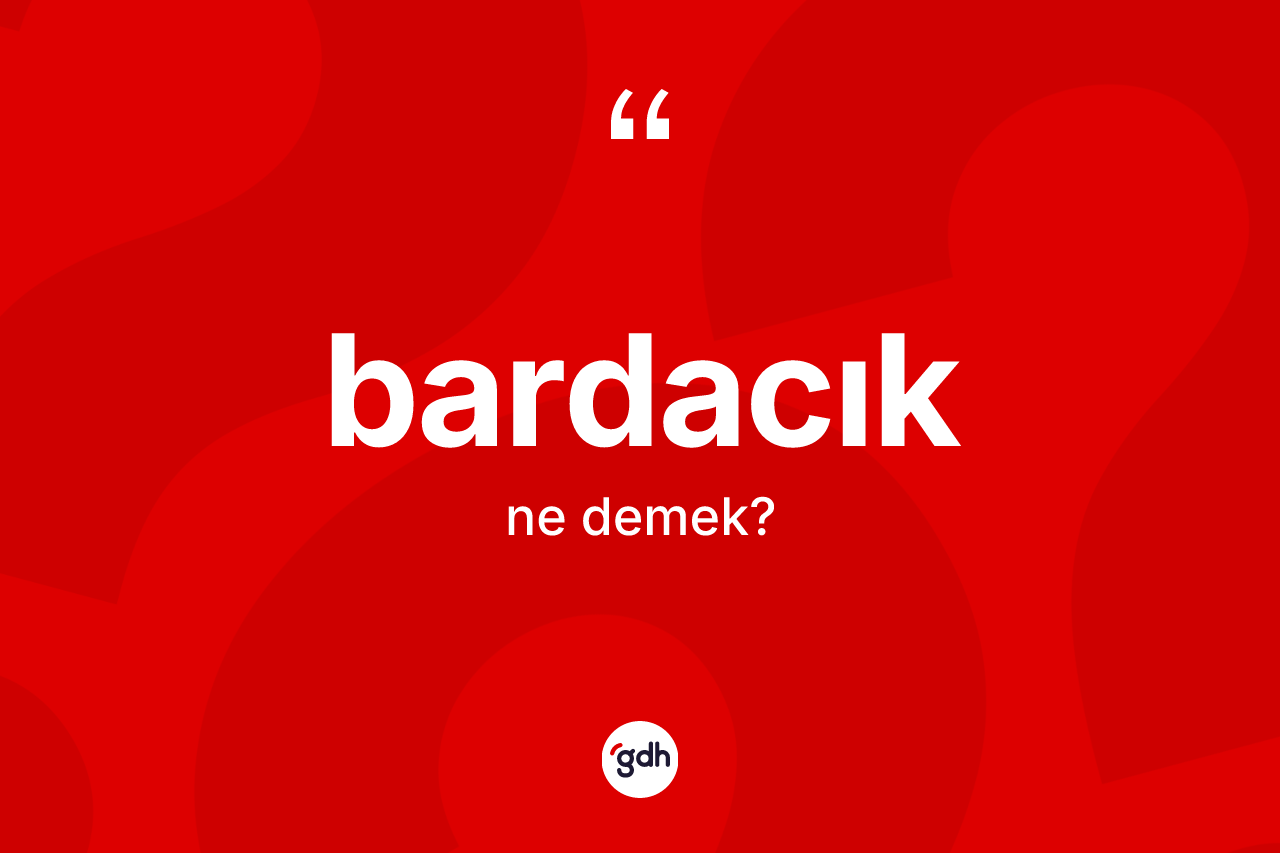 Bardacık kelimesinin tanımı nedir? Bardacık kelimesinin kaç farklı anlamı var?