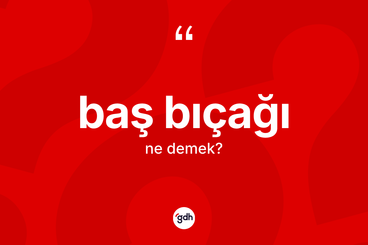 Baş bıçağı kelimesinin tanımı nedir?