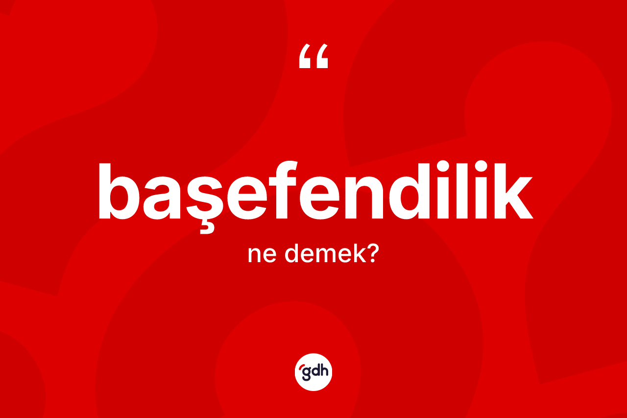 Başefendilik kelimesinin anlamı nedir? Başefendiliğin TDK'ya göre anlamı nedir?