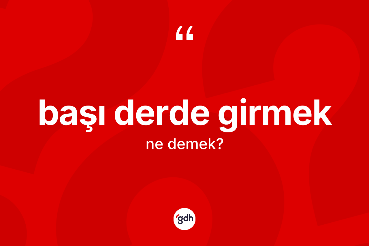 Başı derde girmek ifadesinin anlamı nedir?