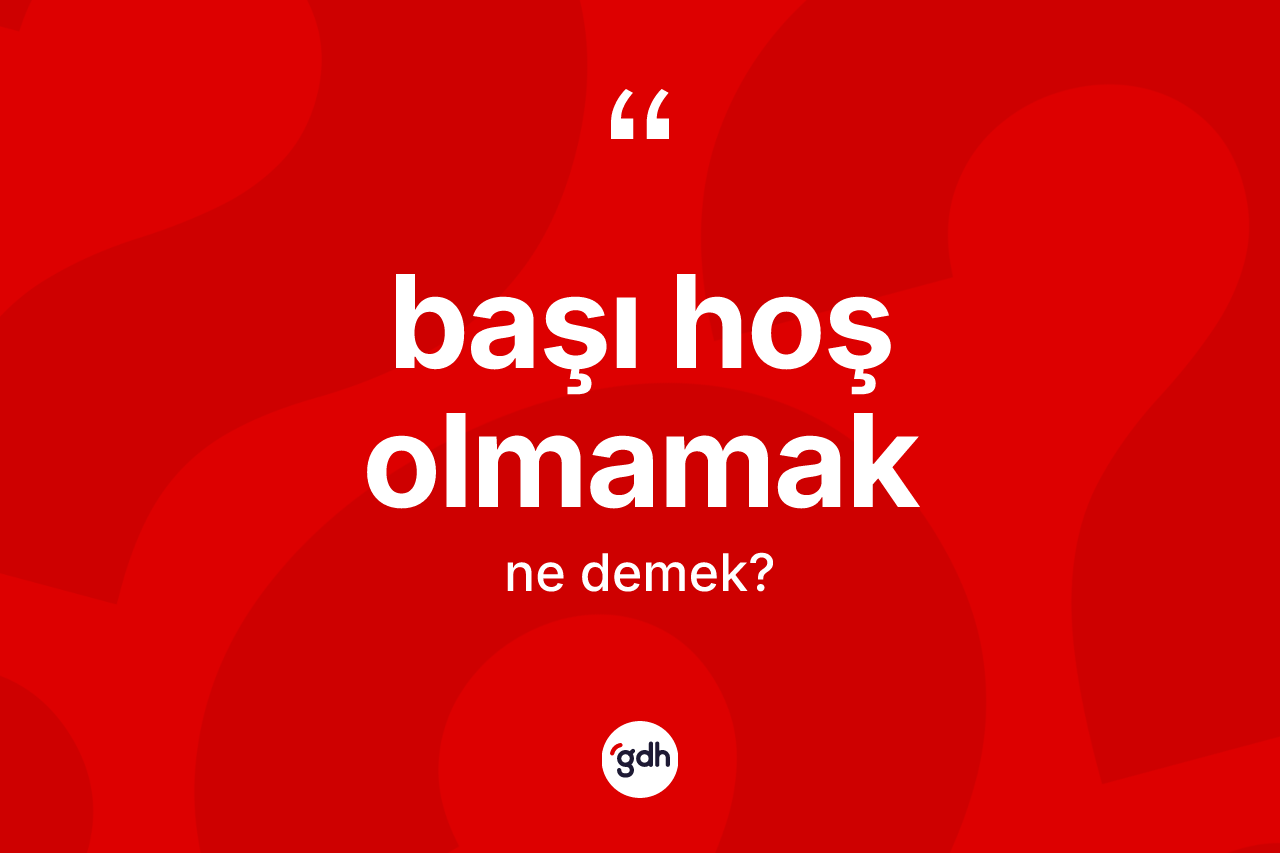 Başı hoş olmamak ne demek? Başı hoş olmamak ifadesinin TDK'ya göre açıklaması nedir?
