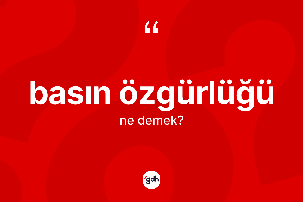Basın özgürlüğü ne demek?