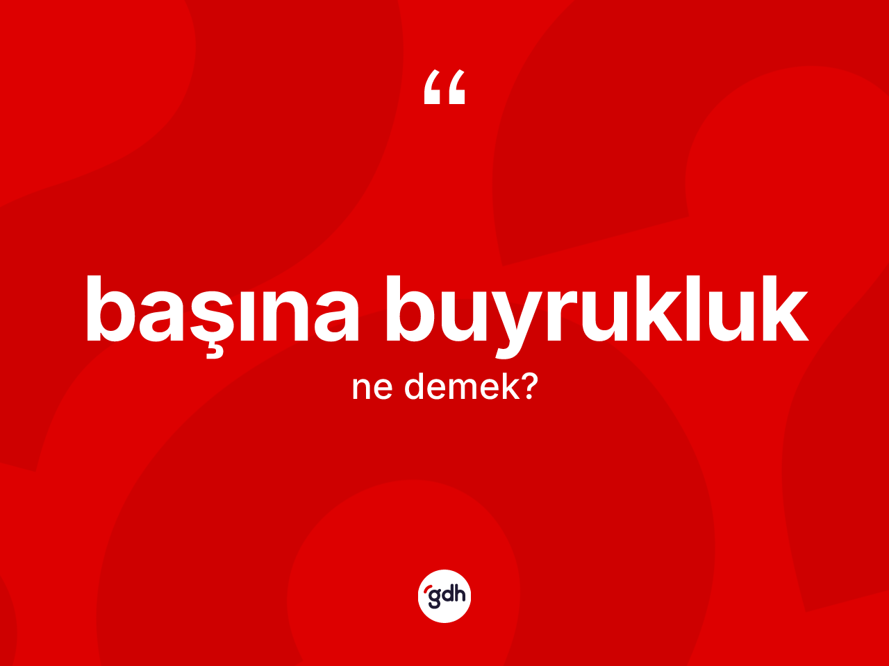 Başına buyrukluk kelimesinin sözlükteki tanımı nedir? Başına buyrukluğun kısaca tanımı nedir?