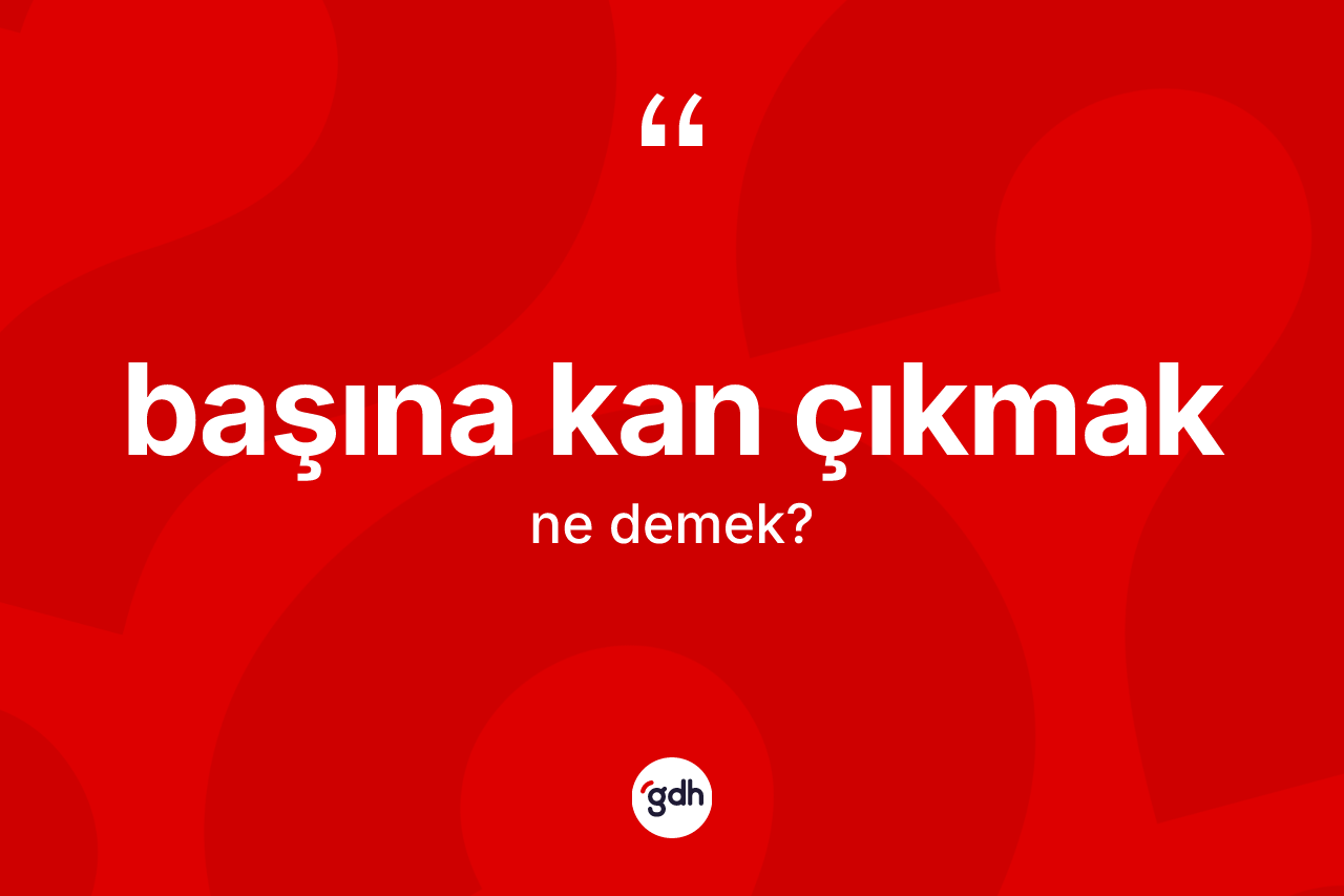 Başına kan çıkmak ifadesinin tanımı nedir?