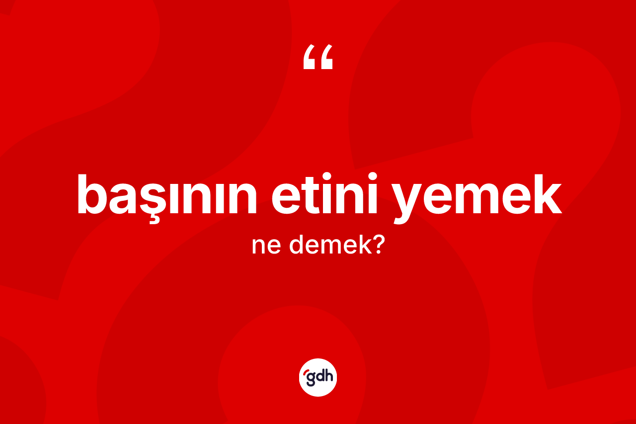 Başının etini yemek ifadesinin tanımı nedir? Başının etini yemek ifadesinin TDK'ya göre açıklaması nedir?