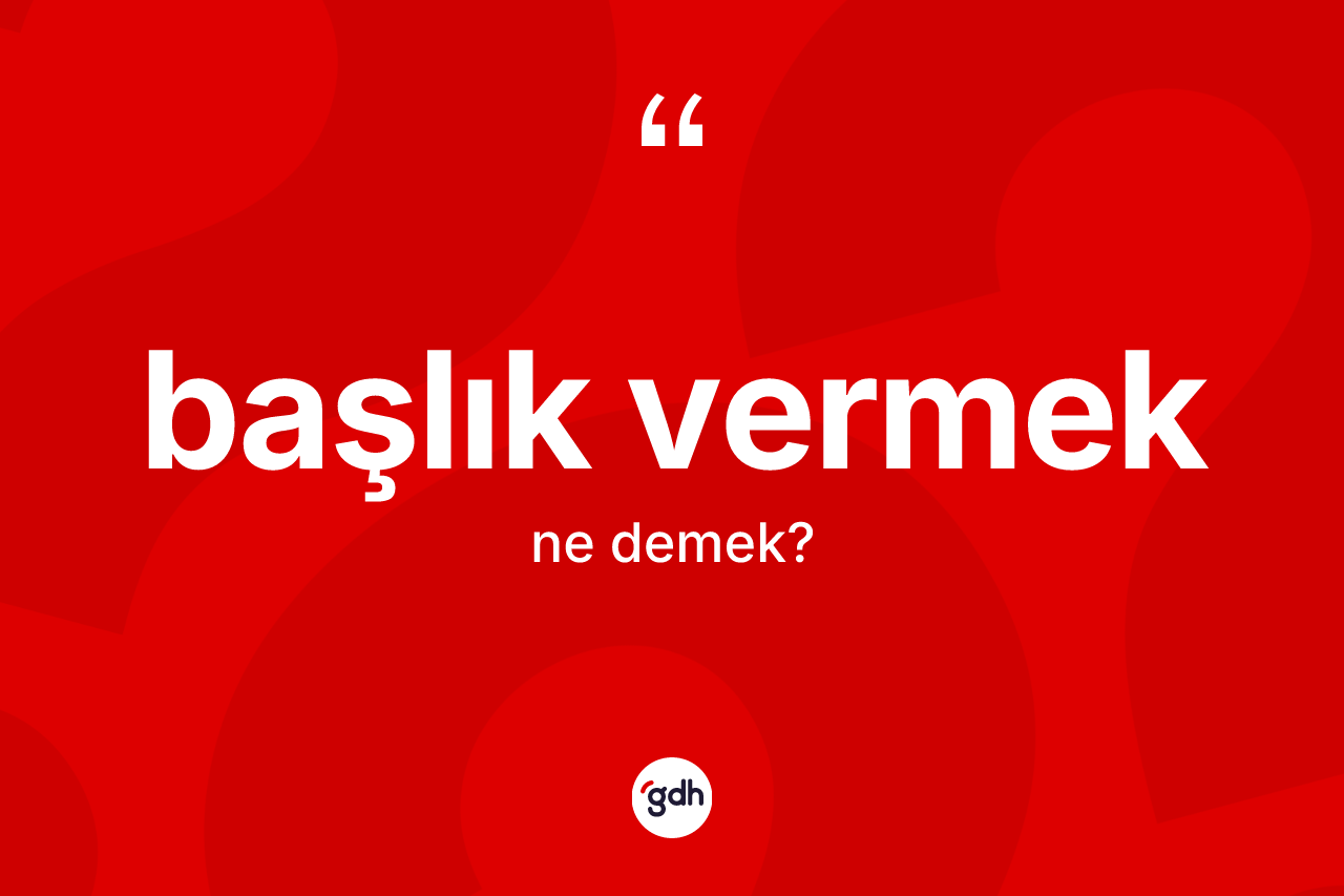 Başlık vermek ifadesi ne demektir? Başlık vermek ifadesinin TDK anlamı nedir?