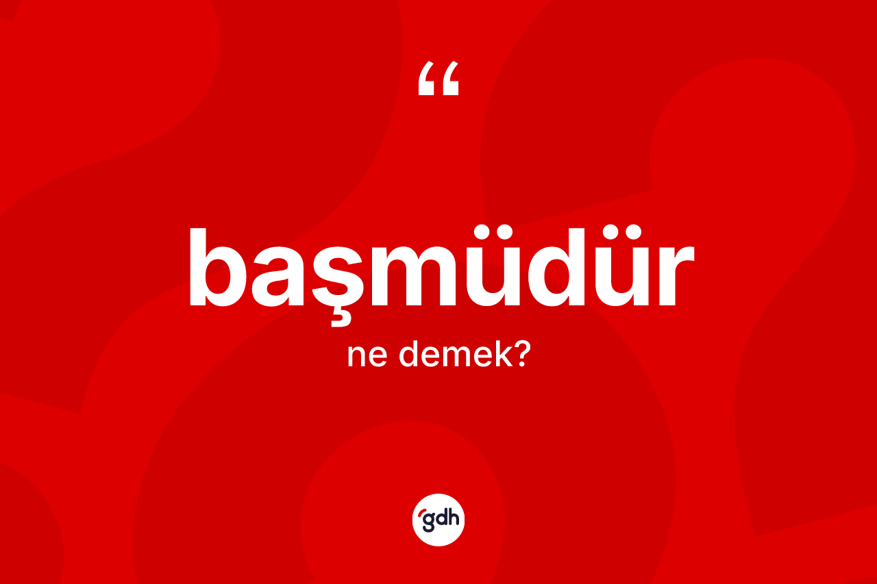 Başmüdür nedir? Başmüdür kelimesinin kaç farklı anlamı var?