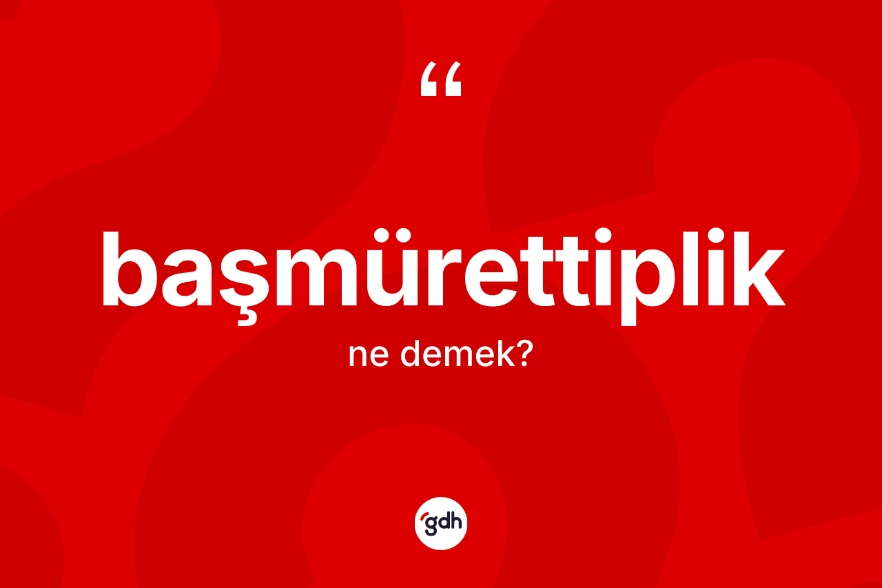 Başmürettiplik kelimesinin sözlükteki tanımı nedir? Başmürettipliğin TDK'ya göre anlamı nedir?