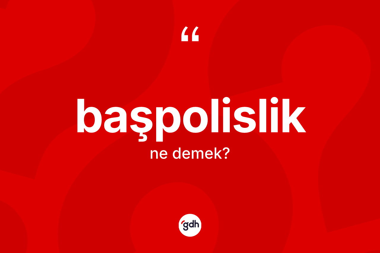 Başpolislik kelimesinin anlamı nedir? Başpolisliğin sözlükteki anlamı nedir?