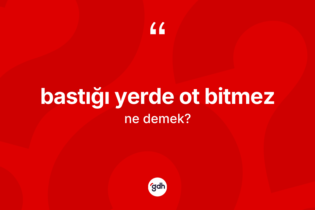 Bastığı yerde ot bitmez ifadesinin kısaca anlamı nedir? Bastığı yerde ot bitmez ifadesinin kaç farklı anlamı var?