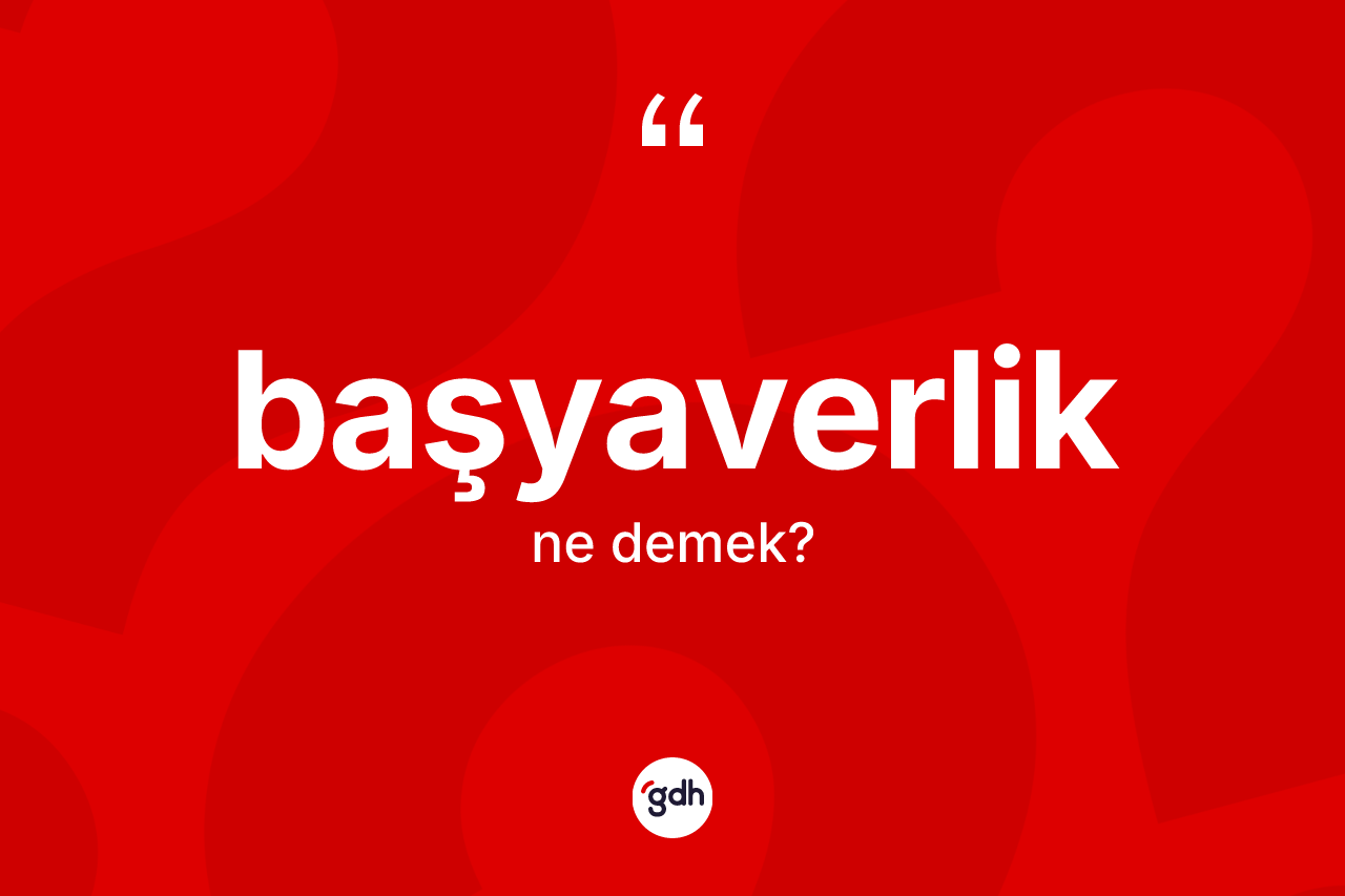 Başyaverlik kelimesinin anlamı nedir? Başyaverliğin TDK'ya göre anlamı nedir?
