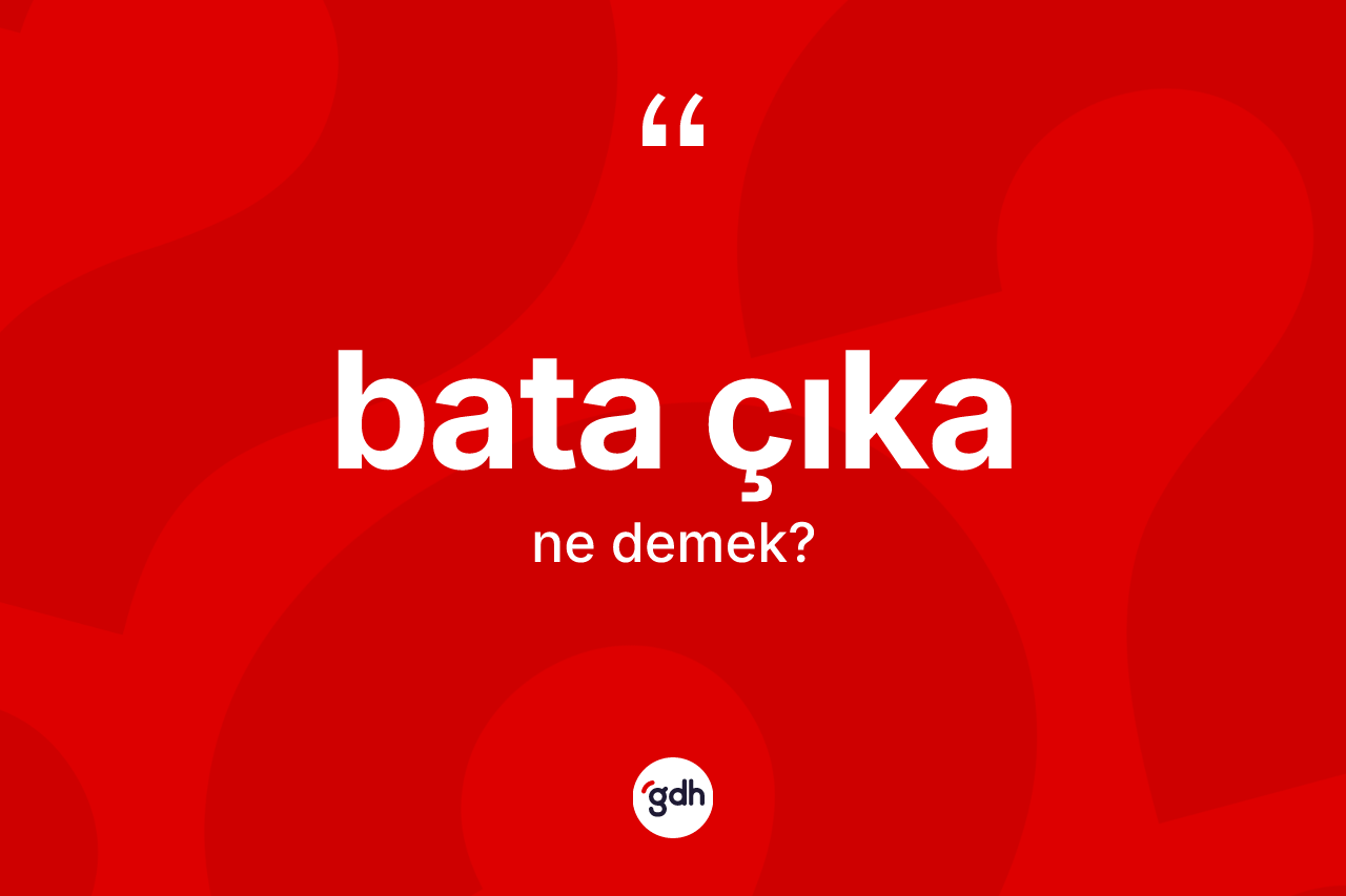 Bata çıka kelimesinin anlamı nedir? Bata çıkanın TDK'ya göre anlamı nedir?