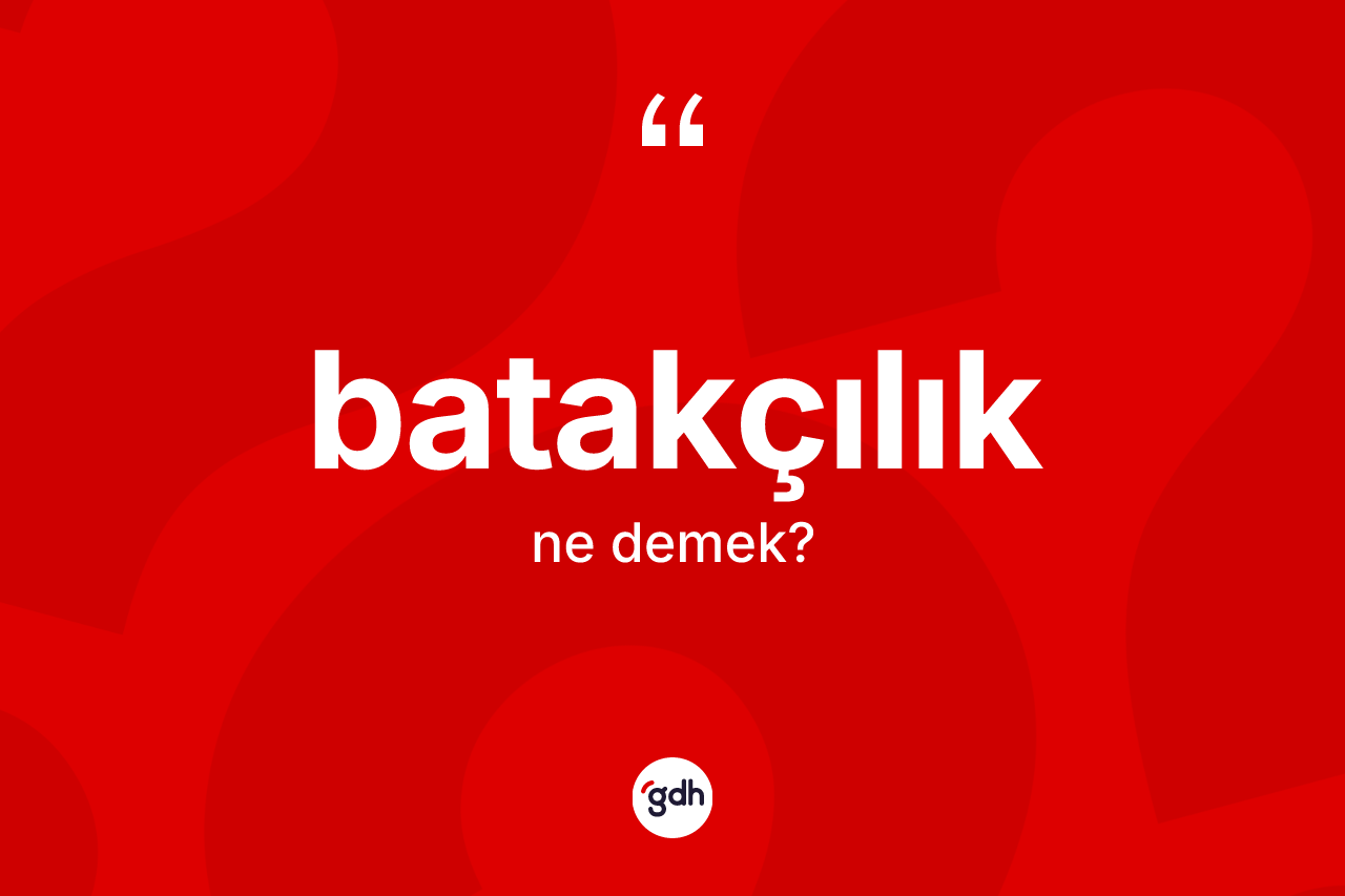 Batakçılık kelimesi ne anlama gelir? Batakçılık kelimesinin TDK'ya göre açıklaması nedir?
