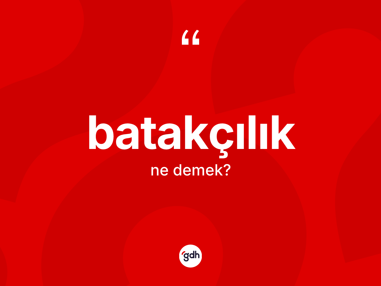 Batakçılık kelimesi ne anlama gelir? Batakçılık kelimesinin TDK'ya göre açıklaması nedir?