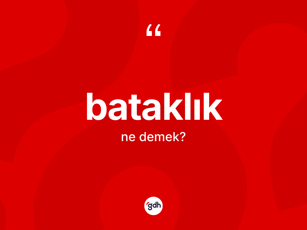 Bataklık kelimesinin tanımı nedir? Bataklığın TDK'ya göre anlamı nedir?