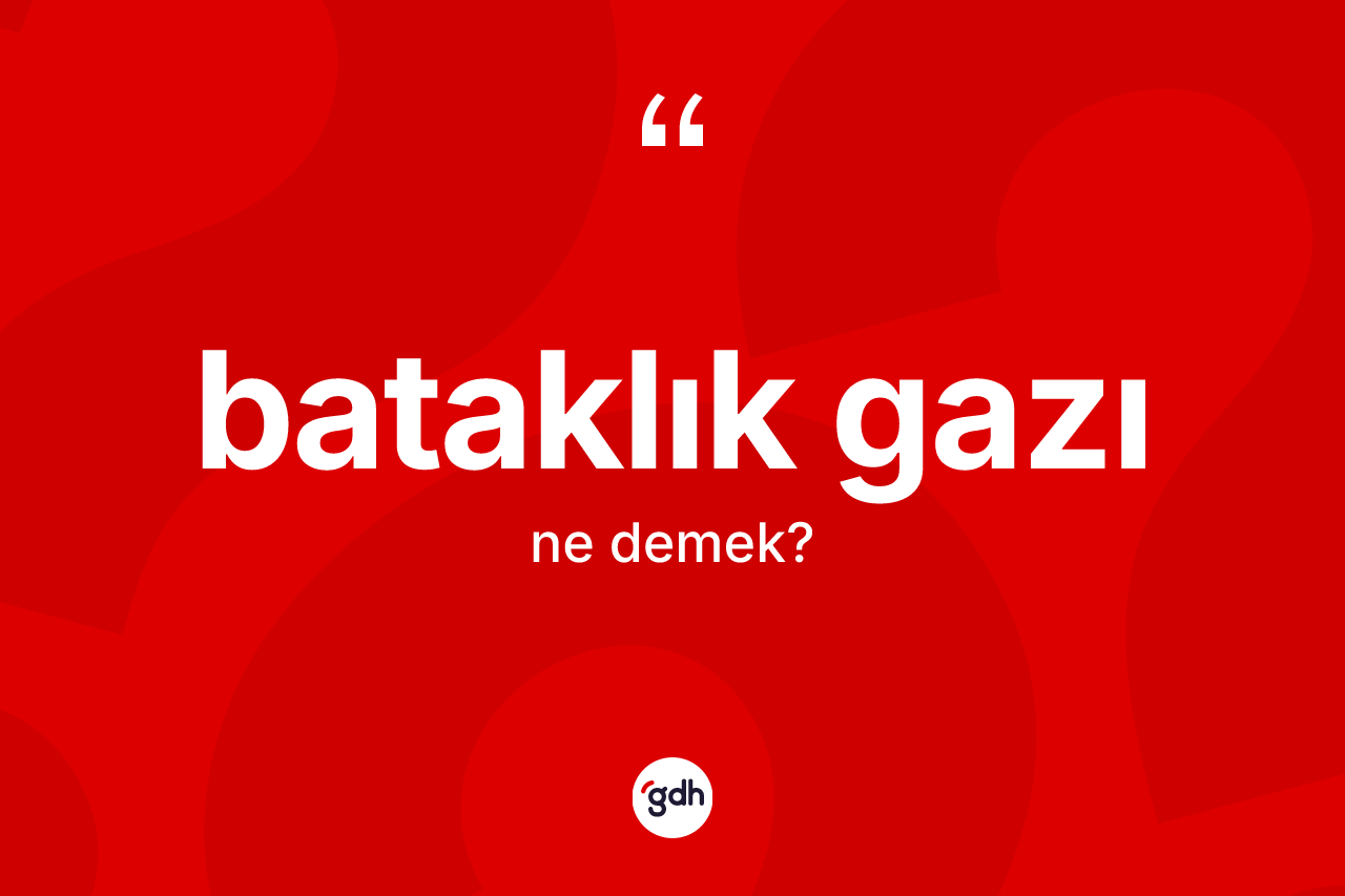 Bataklık gazı kelimesinin tanımı nedir? Bataklık gazının TDK'ya göre anlamı nedir?