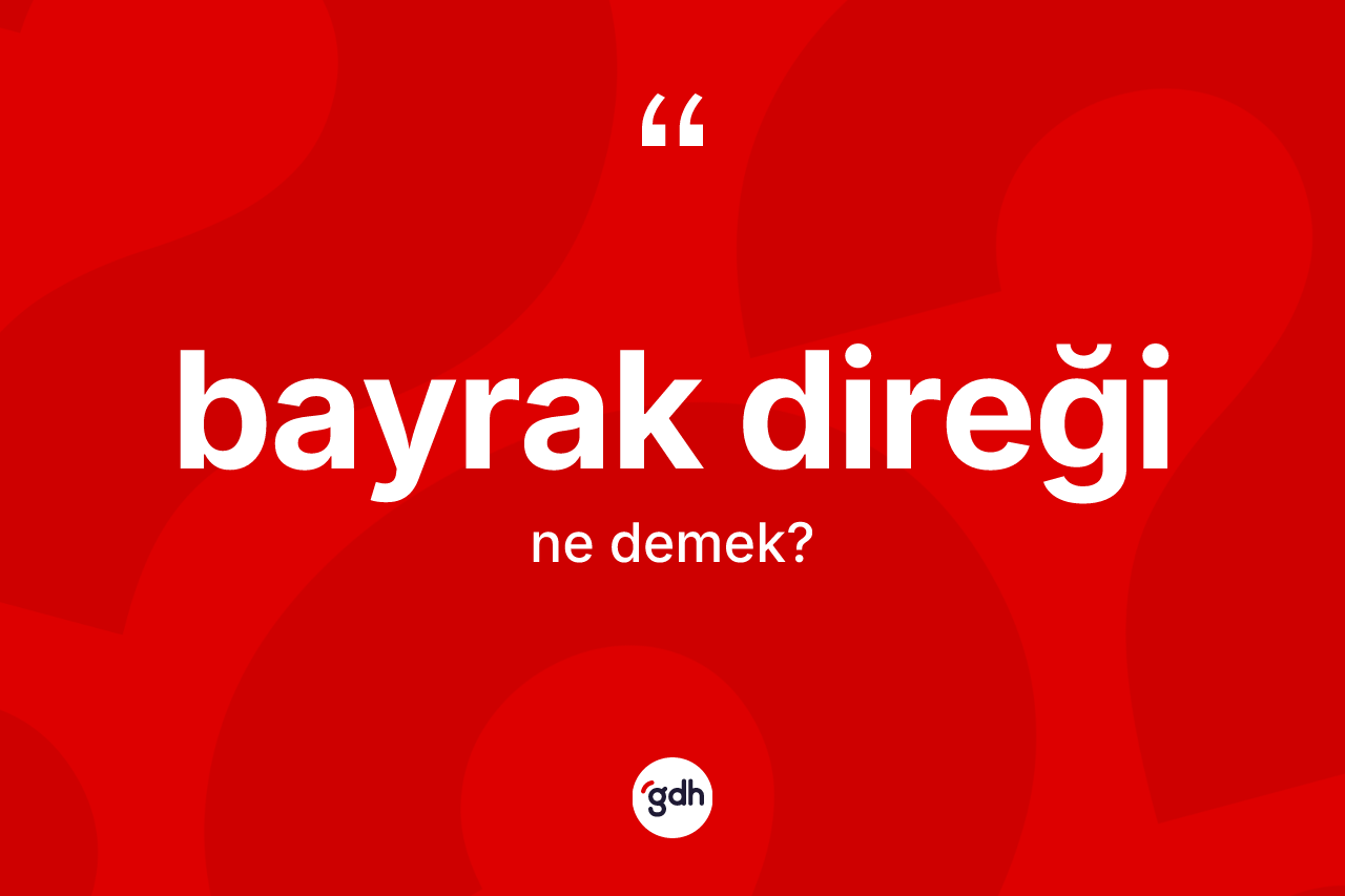 Bayrak direği kelimesi ne demek? Bayrak direği kelimesinin özellikleri nelerdir?