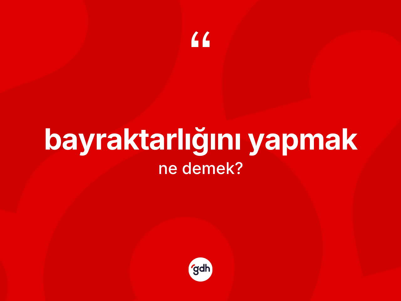 Bayraktarlığını yapmak ifadesi nedir? Bayraktarlığını yapmak ifadesinin TDK anlamı nedir?