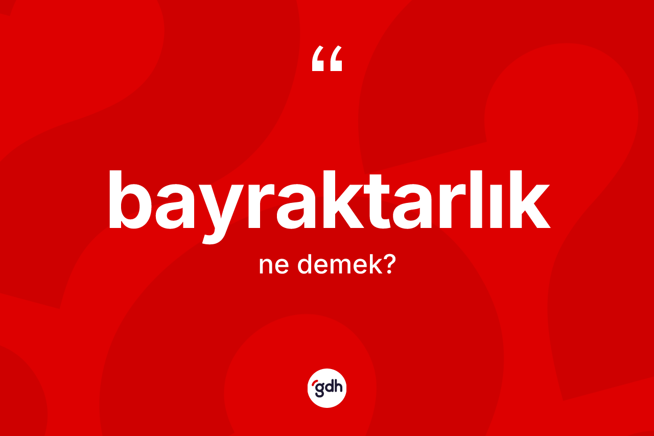 Bayraktarlık kelimesinin anlamı nedir? Bayraktarlığın TDK'ya göre anlamı nedir?