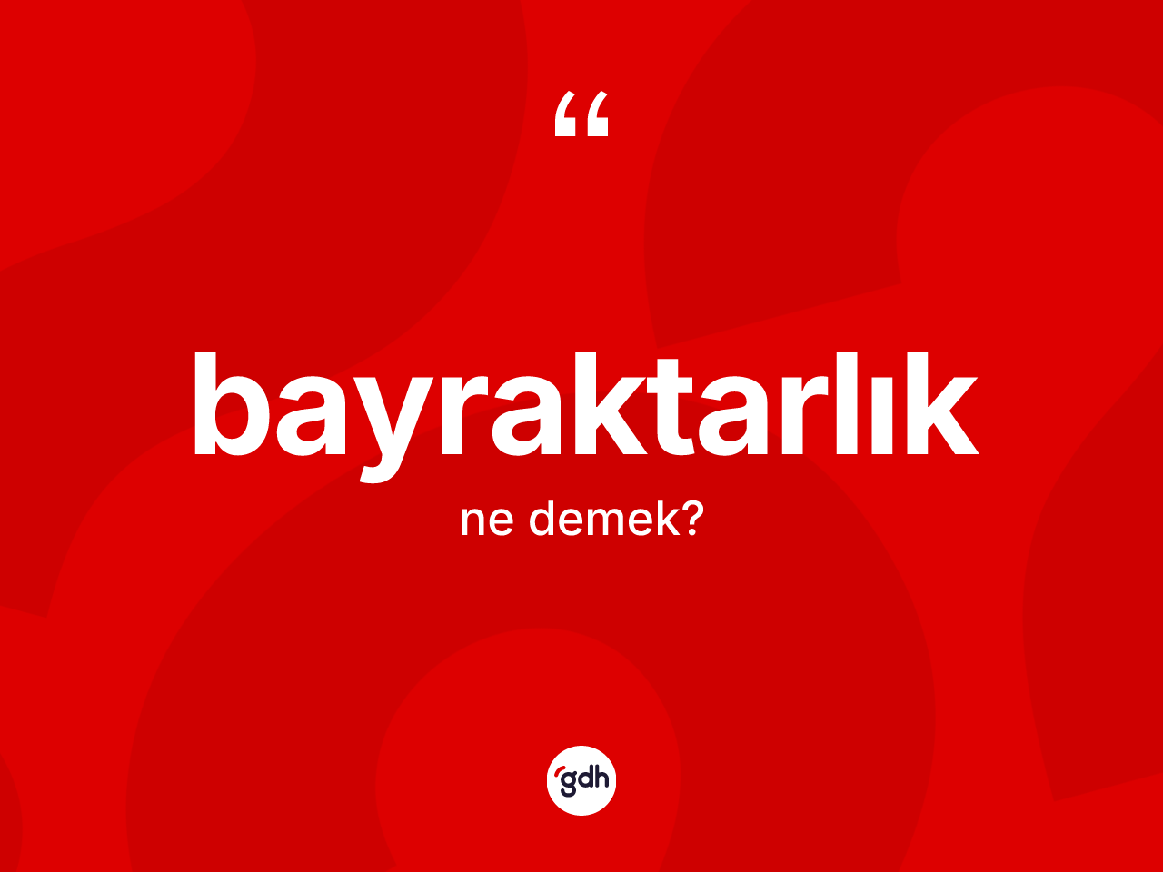Bayraktarlık kelimesinin anlamı nedir? Bayraktarlığın TDK'ya göre anlamı nedir?