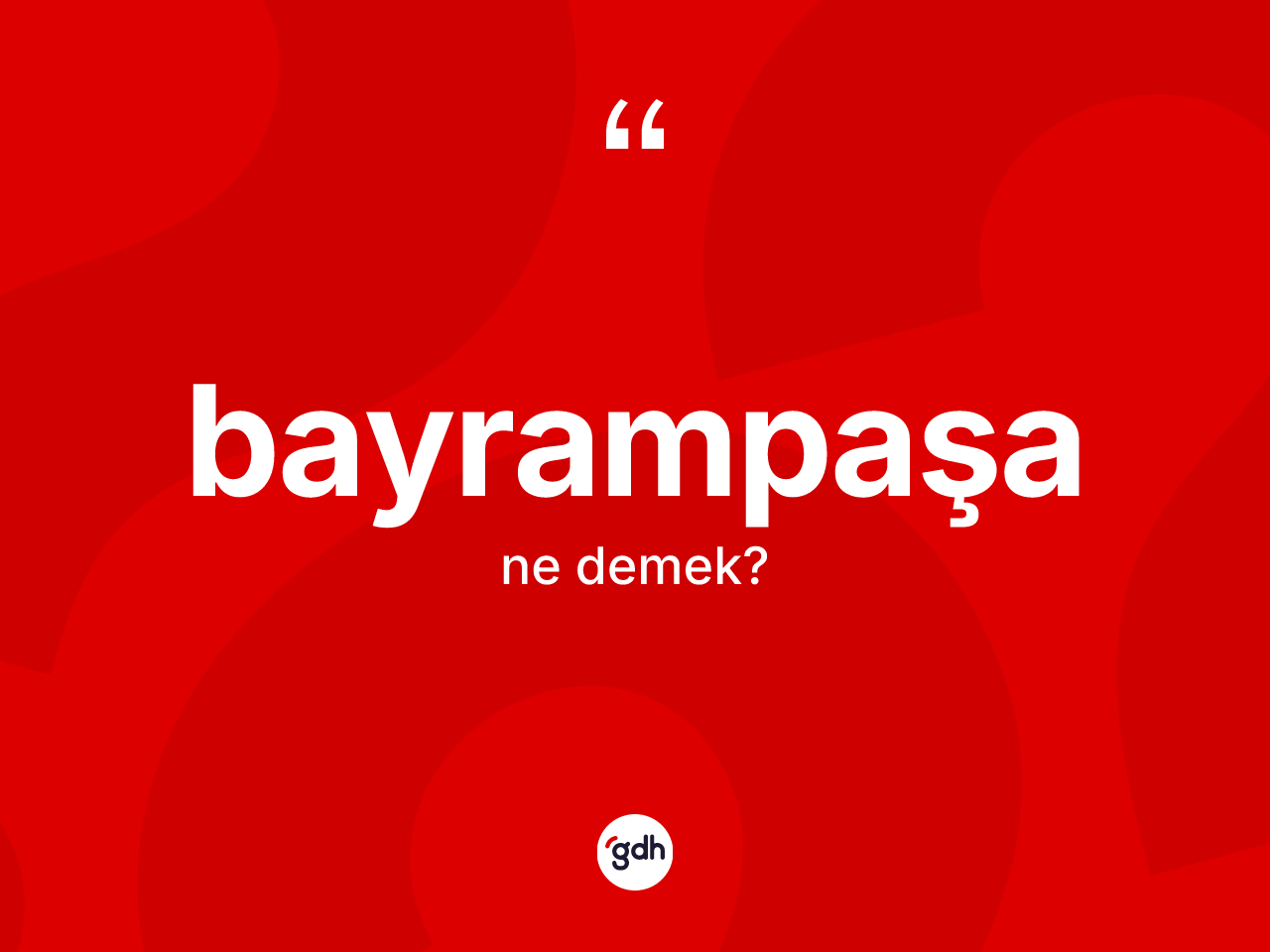Bayrampaşa ne demek? Bayrampaşa'nın TDK'ya göre anlamı nedir?