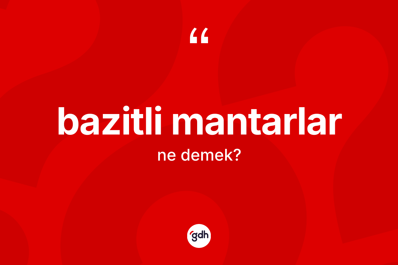 Bazitli mantarlar kelimesinin sözlükteki tanımı nedir? Bazitli mantarların TDK'ya göre anlamı nedir?