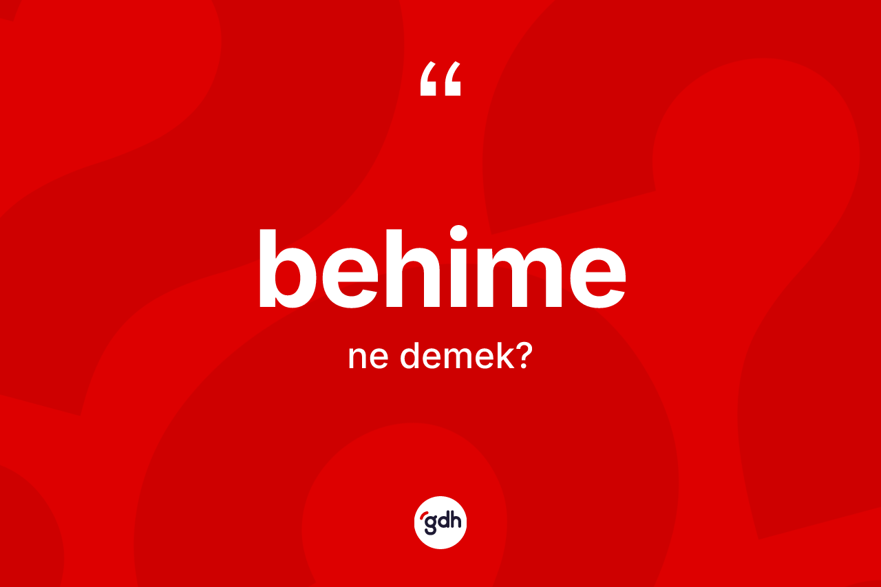 Behime kelimesi ne demek? Behimenin kısaca tanımı nedir?