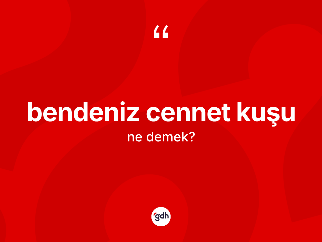 Bendeniz cennet kuşu ifadesinin kısaca tanımı nedir? Bendeniz cennet kuşu ifadesi hangi durumlarda kullanılır