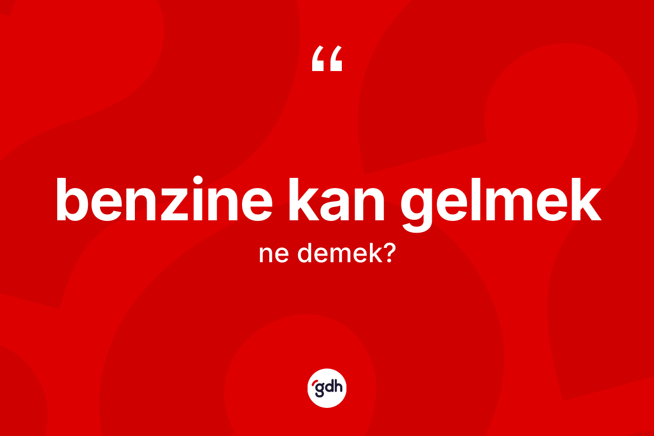 Benzine kan gelmek sözü ne demek? Benzine kan gelmek ifadesinin TDK'ya göre açıklaması nedir?
