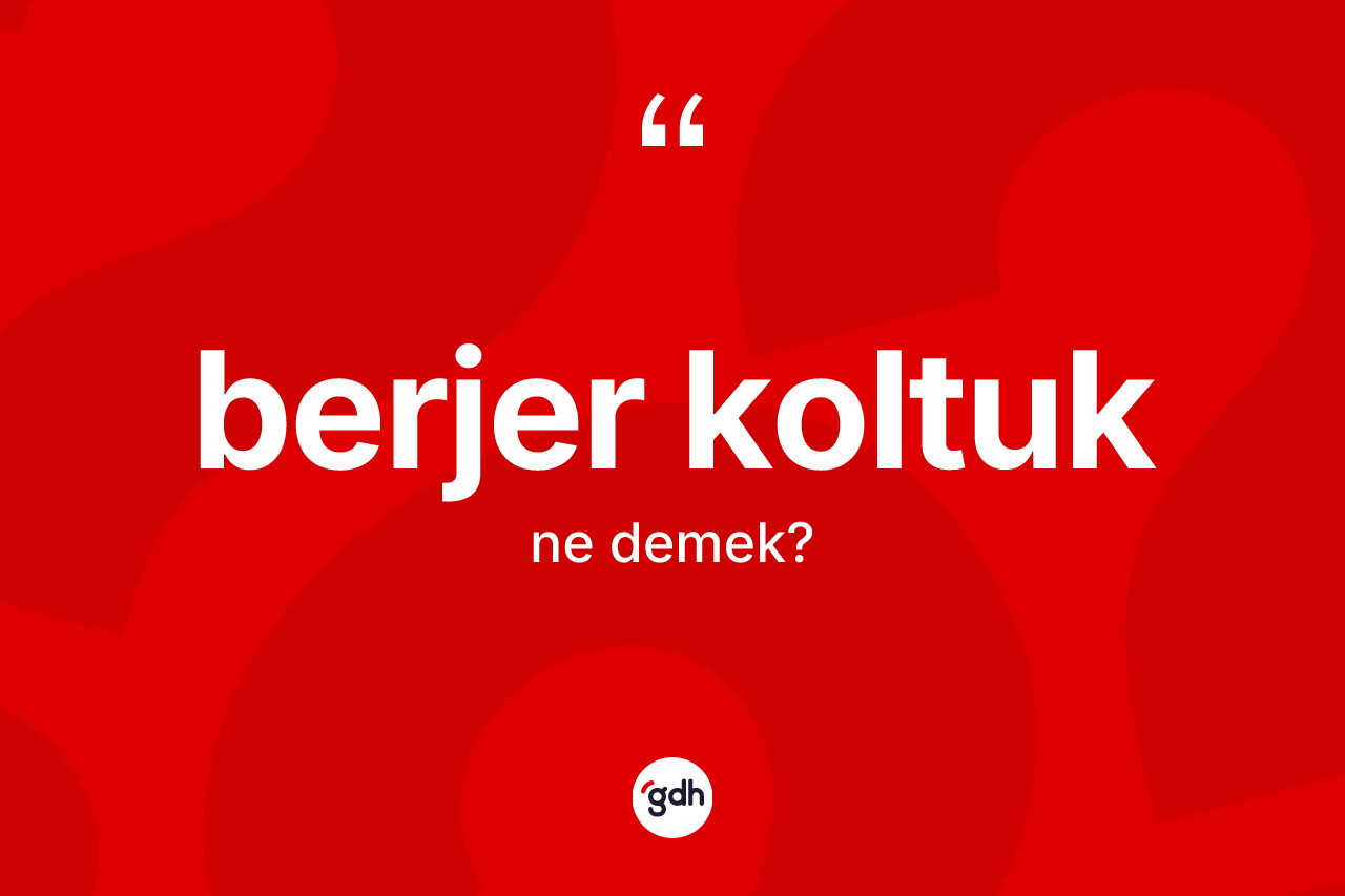 Berjer koltuk nedir? Berjer koltuğun TDK'ya göre anlamı nedir?