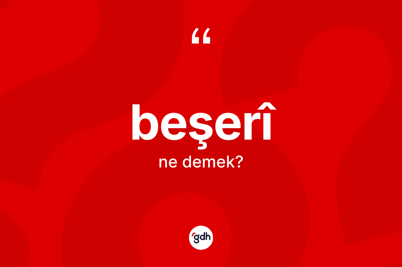 Beşerî kelimesinin anlamı nedir? Beşerîin TDK'ya göre anlamı nedir?