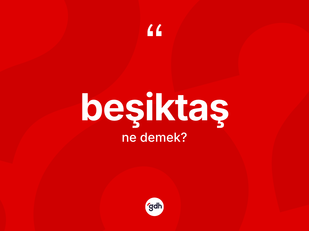 Beşiktaş ne demek? Beşiktaş'ın TDK'ya göre anlamı nedir?