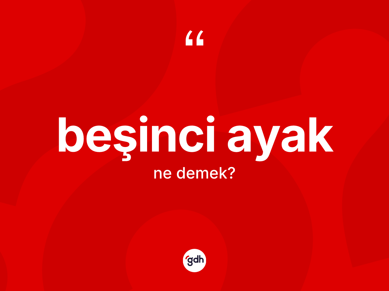 Beşinci ayak kelimesinin tanımı nedir? Beşinci ayak kelimesinin TDK anlamı nedir?
