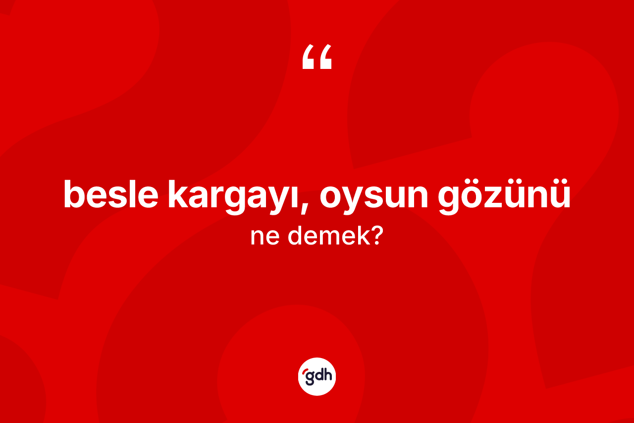 Besle kargayı, oysun gözünü ifadesi nedir?