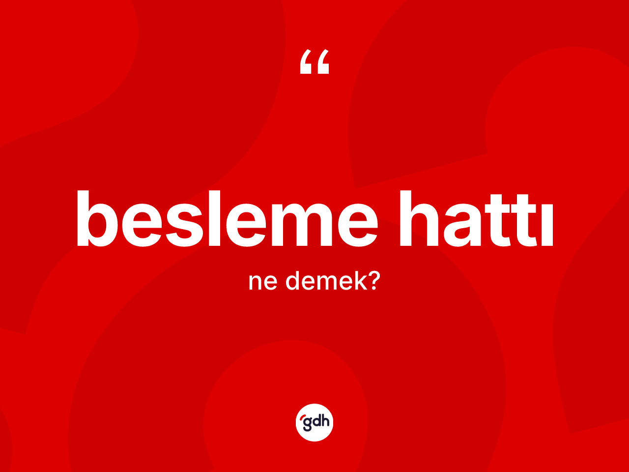 Besleme hattı kelimesinin anlamı nedir? Besleme hattının TDK'ya göre anlamı nedir?
