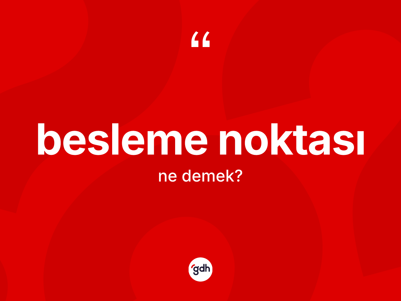 Besleme noktası ne anlama gelir? Besleme noktasının TDK'ya göre anlamı nedir?