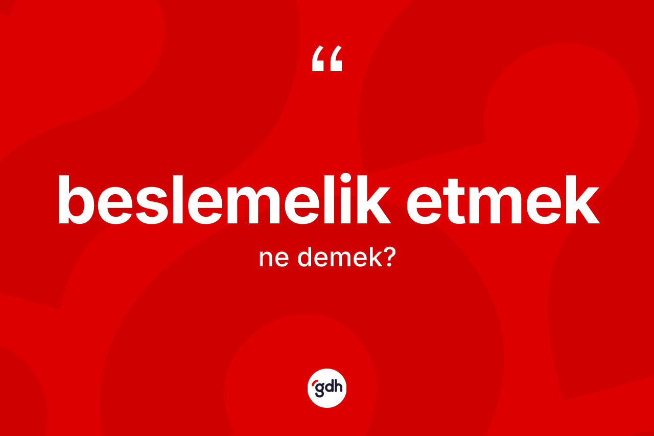 Beslemelik etmek ifadesinin anlamı nedir?