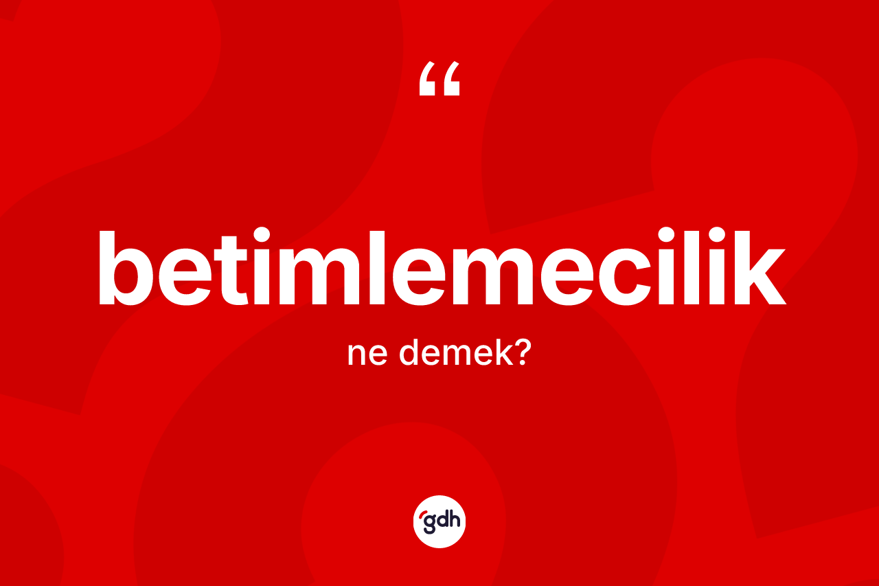Betimlemecilik kelimesinin anlamı nedir?