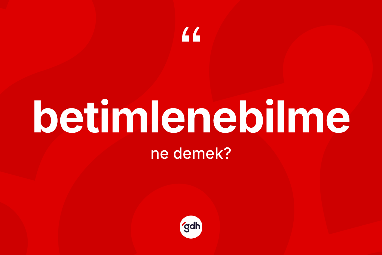 Betimlenebilme ne anlama gelir?