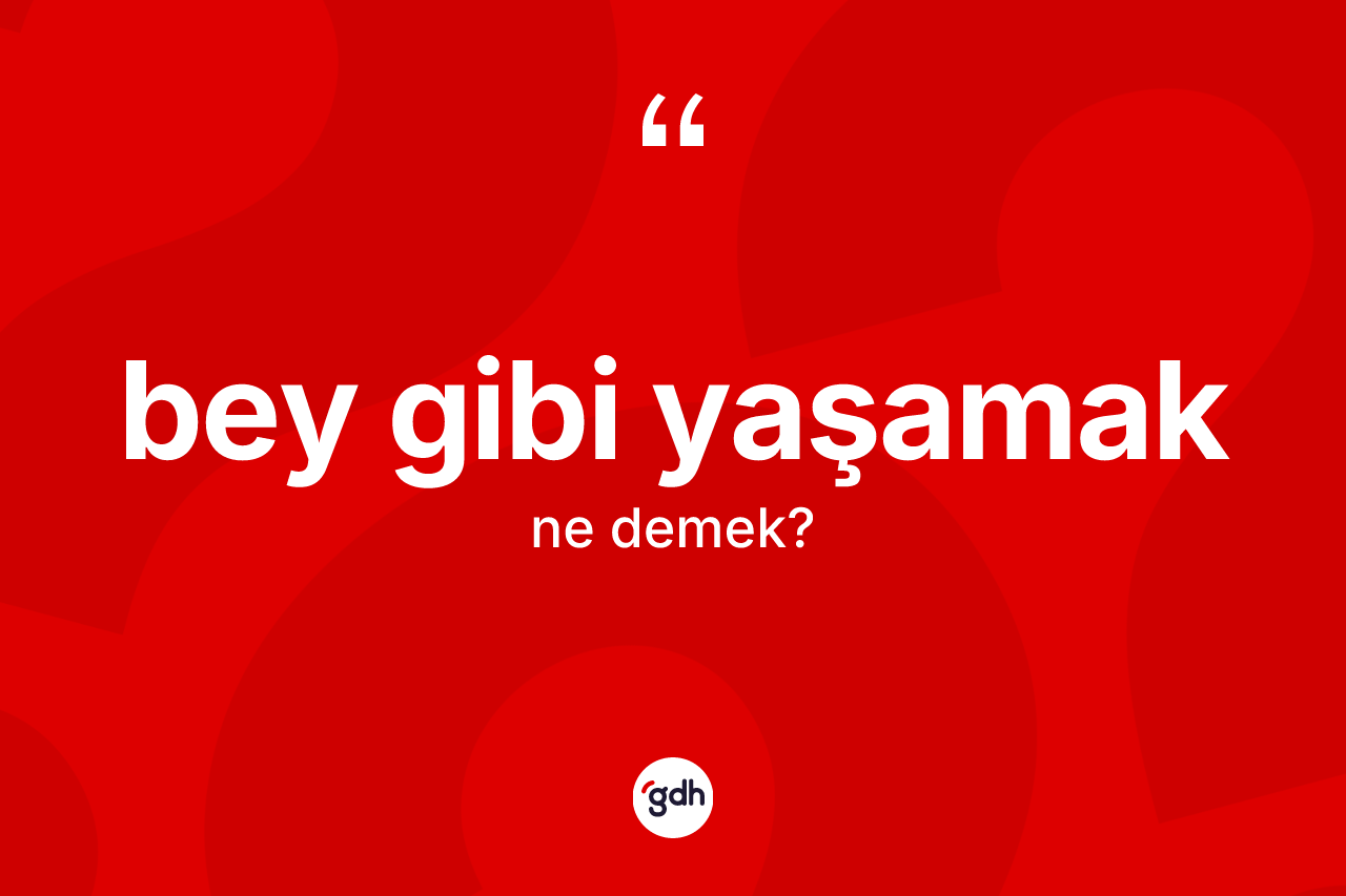 Bey gibi yaşamak sözü ne anlama gelir? Bey gibi yaşamak ifadesi hangi durumlarda kullanılır